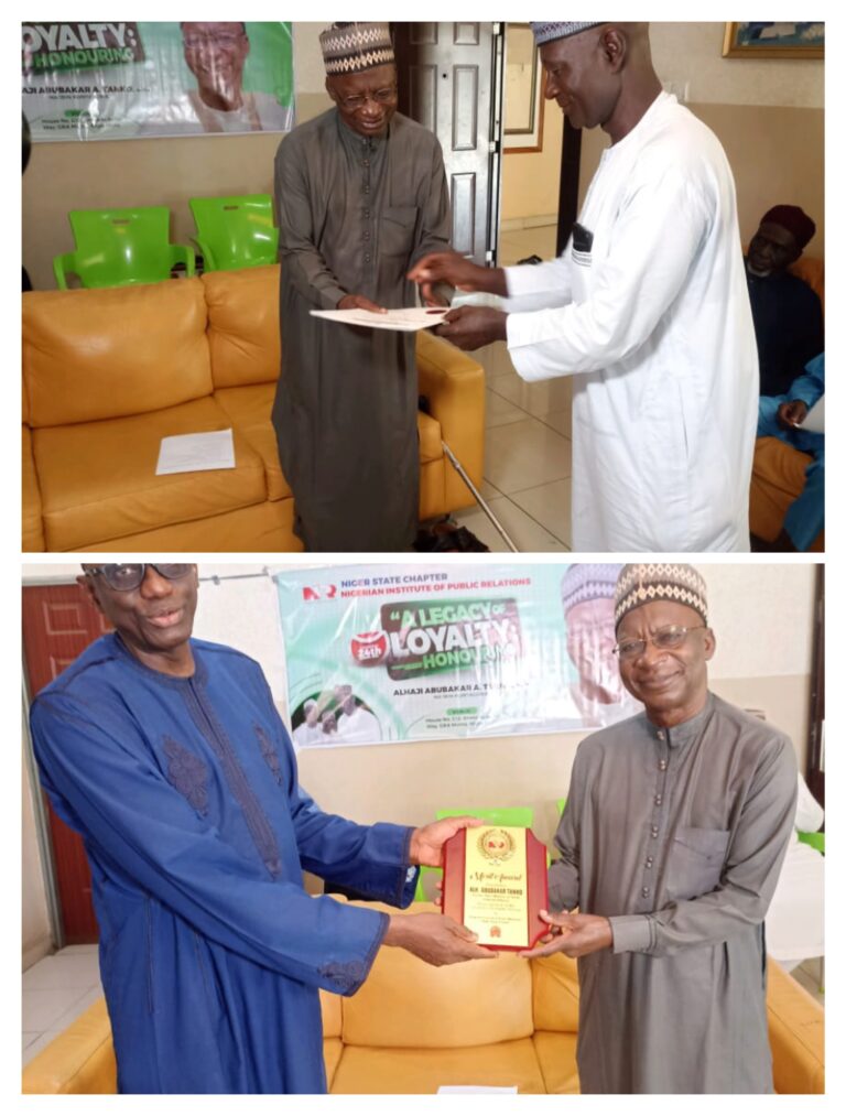 NIGER NIPR PRESENTS  REVALIDATED MEMBERSHIP CERTIFICATE AND AWARD FOR EXCELLENCE TO THE FORMER MINISTER